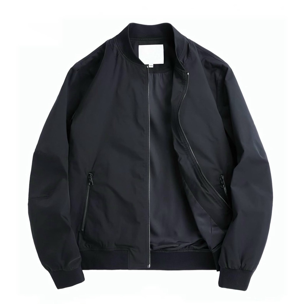 Áo khoác nam bomber chất dù 2 lớp cao cấp có túi trong, mẫu trơn thời trang.