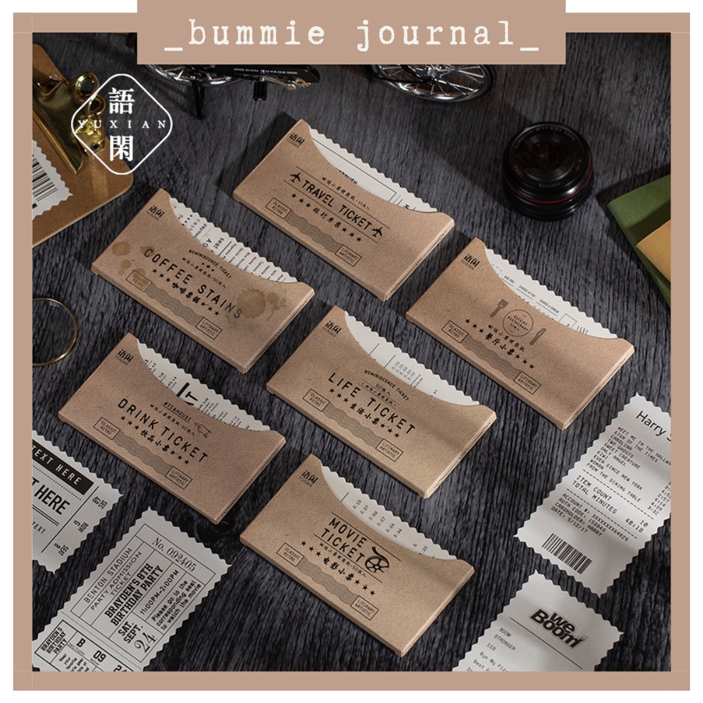 50 tờ giấy note coffee Bummie Journal phong cách vintage trang trí sổ journal, junk journal, scrapbook
