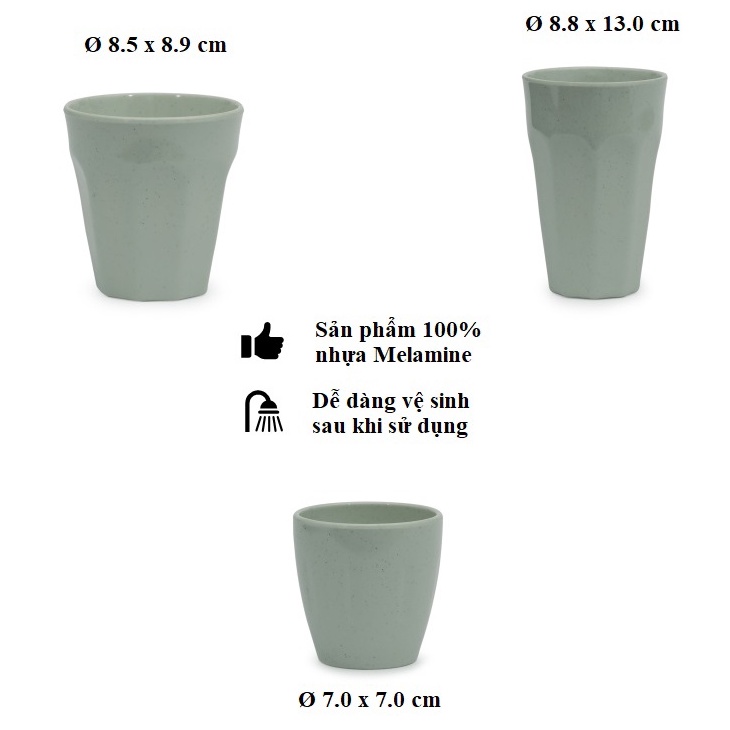 Ly uống nước trà đá nhựa Melamine vân cát xanh