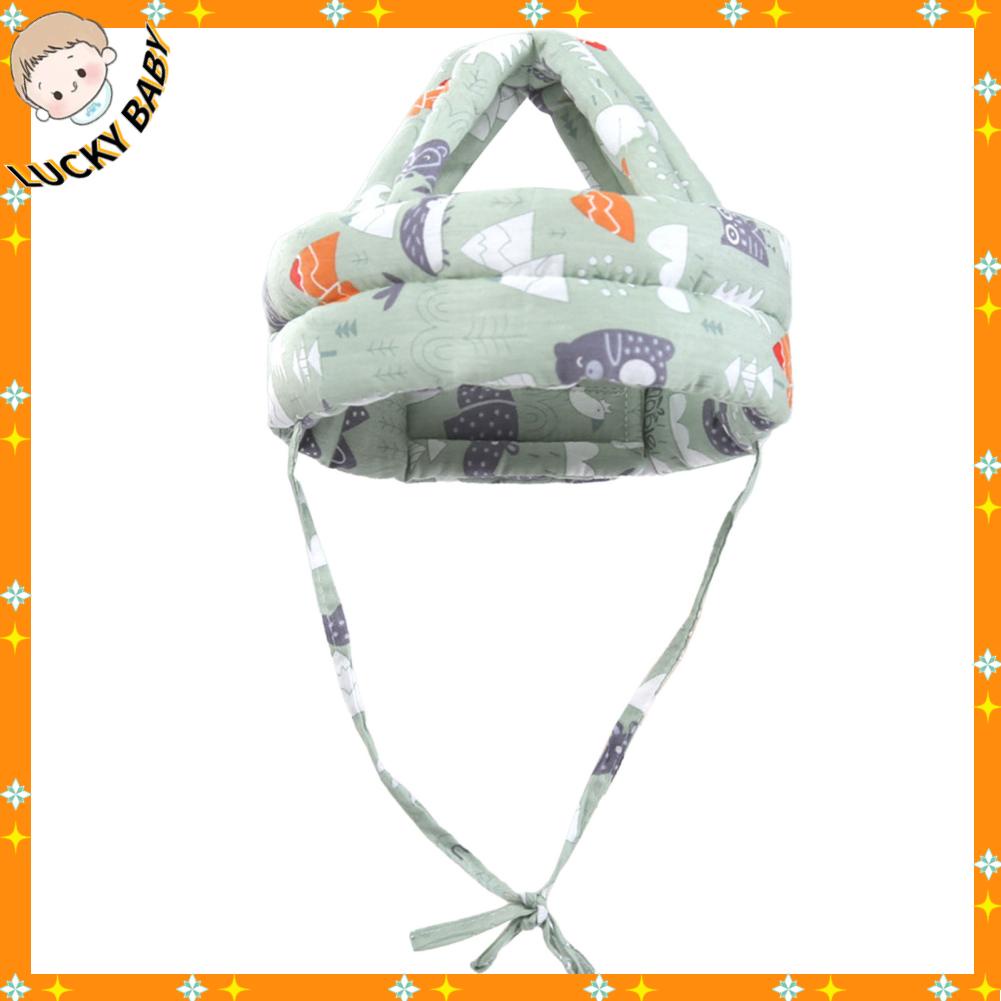 LUCKYBABY Mũ Bảo Hiểm Cho Bé Mềm Mại Thoáng Khí Chống Sốc Có Thể Điều Chỉnh Dây Nịt Trẻ Sơ Sinh Nón Tập Đi