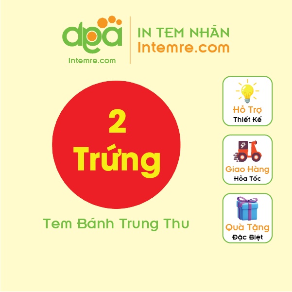 100 Tem Nhãn Giấy Decal Dán Intemre.com Bánh Trung Thu Hình Tròn 3cm - Mẫu 1,2,3