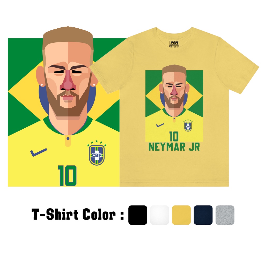 Áo thun bóng đá PSM Neymar JR Brazil National Team Kit World Cup 2022