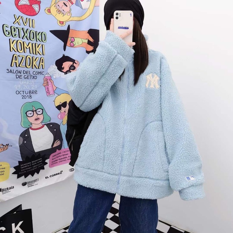 ÁO KHOÁC MLB LÔNG CỪU