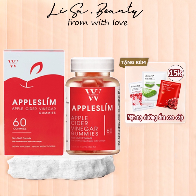 Kẹo Giấm Táo giảm cân Apple Slim giảm mỡ bụng hiệu quả giảm béo lâu năm TPCN không phải thuốc giảm cân