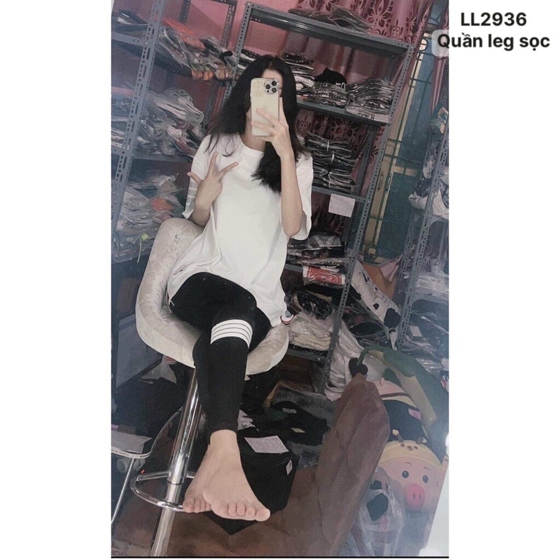 Quần leg thun sọc viền co giãn tốt