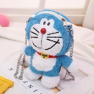 Túi Đeo Chéo Hình Mèo Doraemon Nhồi Bông Dễ Thương