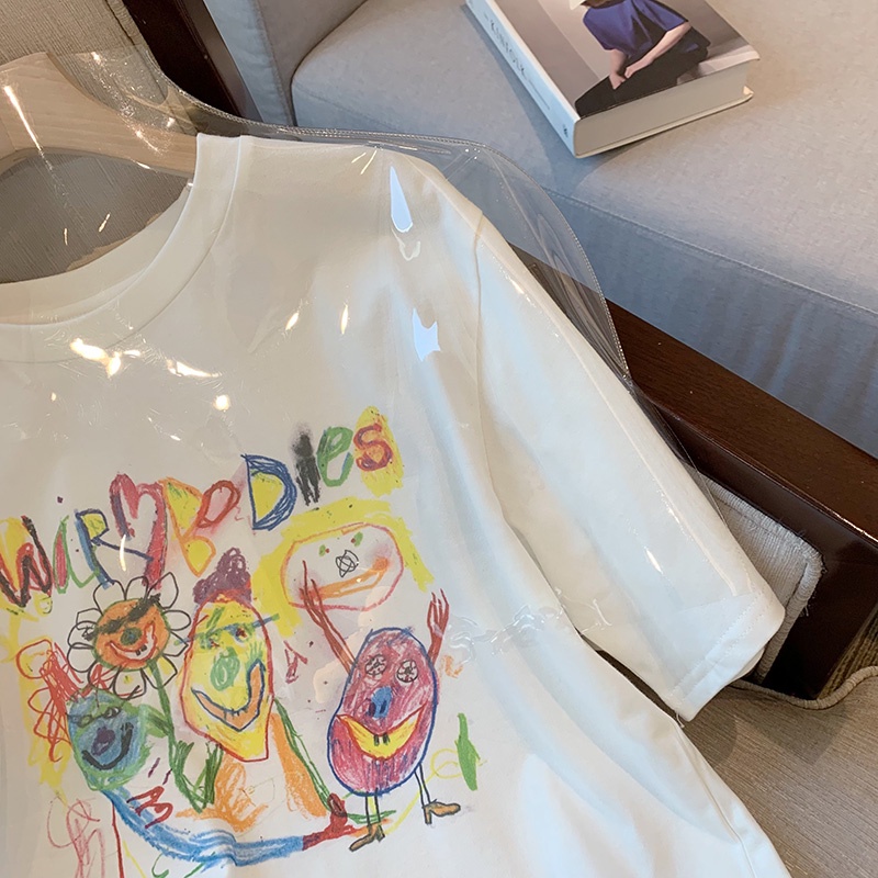 NRVP Áo Thun 100% Cotton Tay Ngắn Dáng Rộng