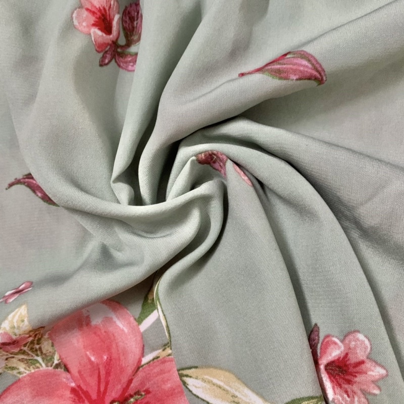 Đầm Xoè Voan Chiffon Tay Ngắn Eo Chun Xếp Ly Ngực Lớp Lót Hoa Nhí SWEET RAIN Hàng Xuất Dư Xịn Cao Cấp Chất Mịn Xanh Lá