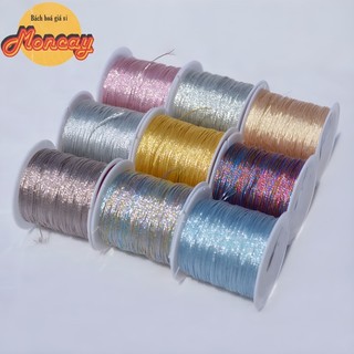 Cuộn chỉ kim tuyến màu cơ bản lõi 6 sợi 50met