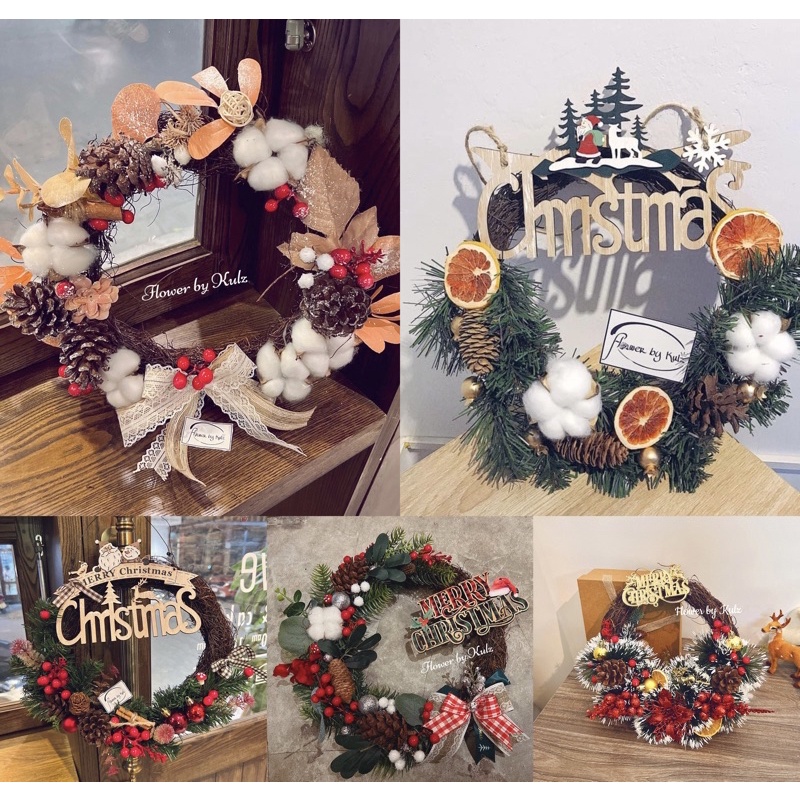 Vòng nguyệt quế Noel chữ gỗ (ảnh tự chụp)