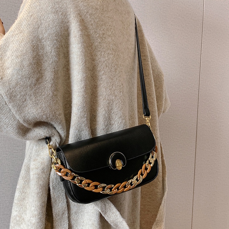 Túi Đeo Chéo Bằng acrylic Màu Nâu Phong Cách retro Thời Trang Cho Nữ