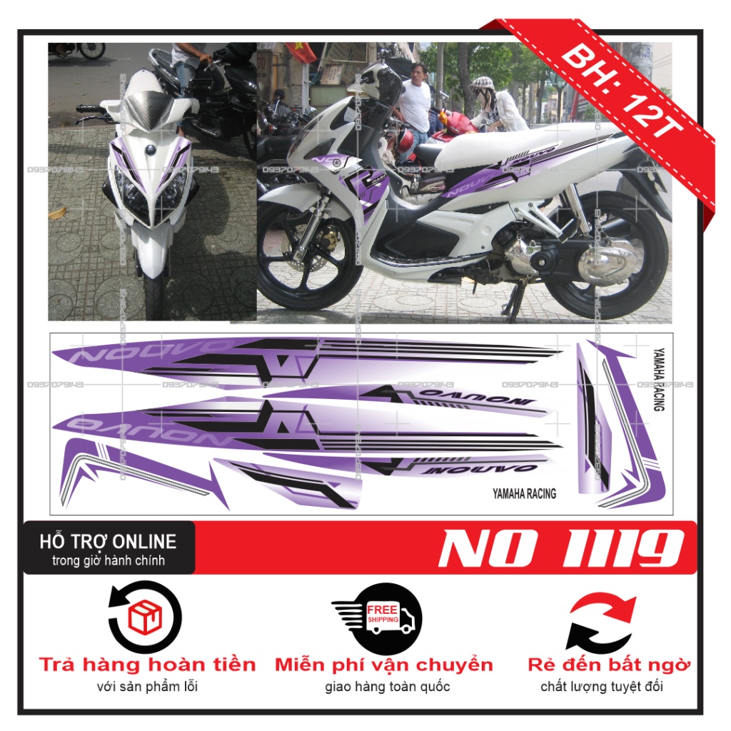 TEM RỜI NOUVO 4 LX TRẮNG TÍM - THU DECAL