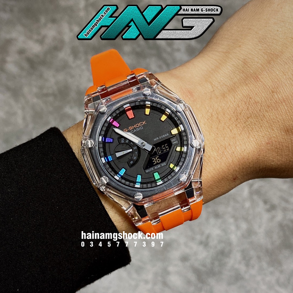 Đồng hồ nam G-SHOCK GA-2100-1A Custom Rainbow Gen 3 | GA 2100 Custom | GA 2100 Rainbow | Full phụ kiện