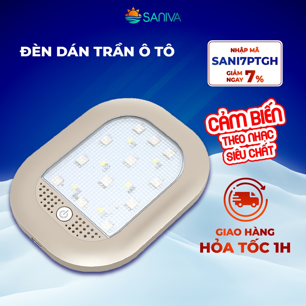 Đèn Led Dán Trần Ô Tô, Đèn Trần Xe Ô Tô Cảm Ứng Tích Điện Nhiều Chế Độ Sáng Khác Nhau