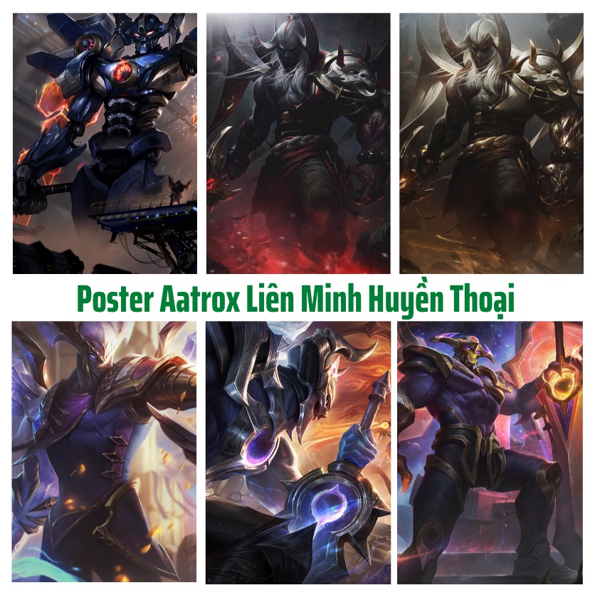 Poster Liên Minh Huyền Thoại,Khung Ảnh A4-Poster Aatrox Siêu Đẹp,Chất,Trang Trí Treo Tường,Để Bàn ( Bao Gồm Khung Ảnh )