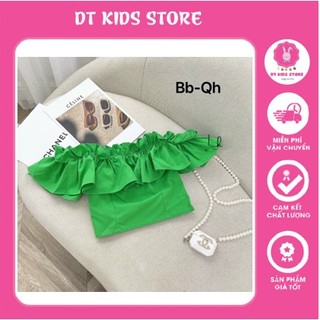 Áo trễ vai nhúng bèo bé gái