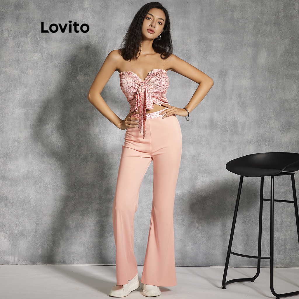 Lovito Bộ Quần Áo Họa Tiết Da Báo L20E076