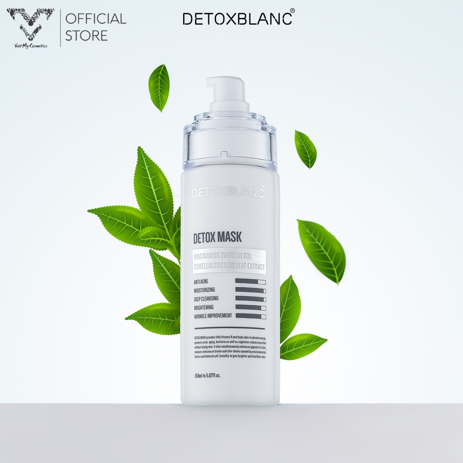 MẶT NẠ THẢI ĐỘC THAN HOẠT TÍNH DETOX MASK DETOXBLANC trắng da, giảm viêm chân lông