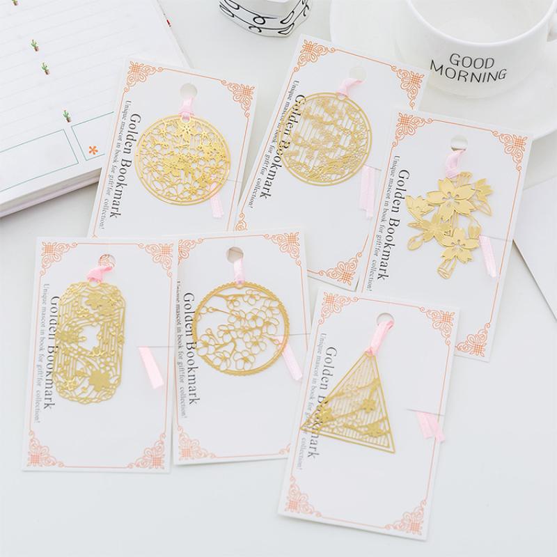 Bookmark Kim Loại Mạ Vàng Hình Hoa Anh Đào Phong Cách Trung Quốc
