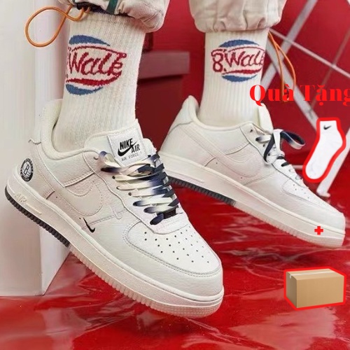 Giày_𝐍𝐈𝐊𝐄 Trắng Âm Dương Nam Nữ,AF1 Brooklyn,Giày Air Màu Trắng Chữ B Hàng Cao Cấp, Giày Air Force 1 Màu Be Sữa
