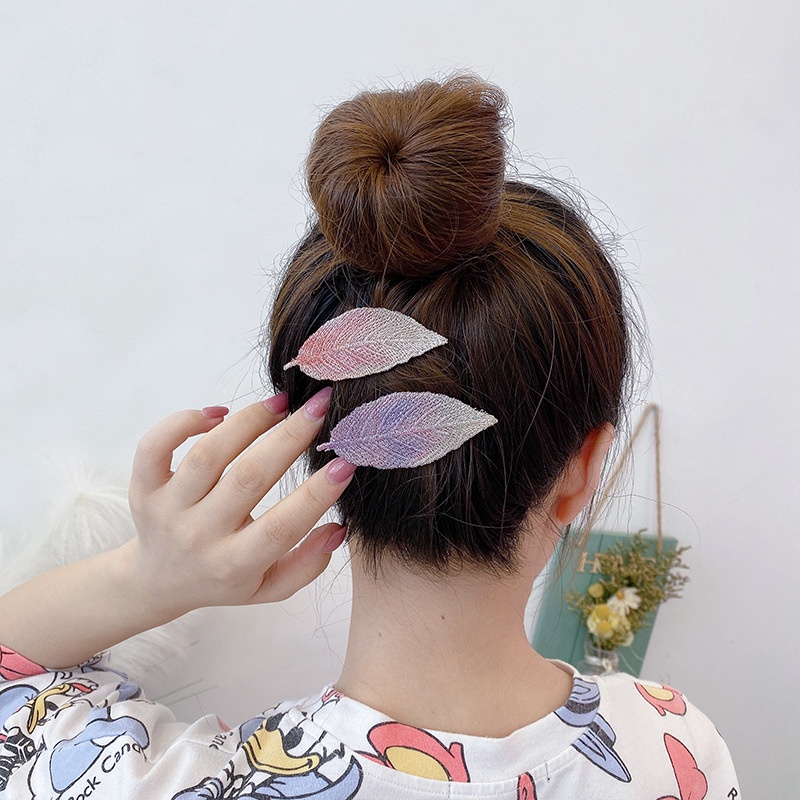 Kẹp tóc mái dễ thương, hot trend, mẫu chiếc lá phong - Mỹ Nhân 07