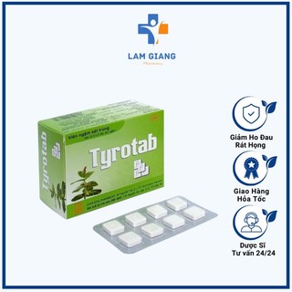 Viên ngậm sát trùng họng Tyrotab hộp 80 viên