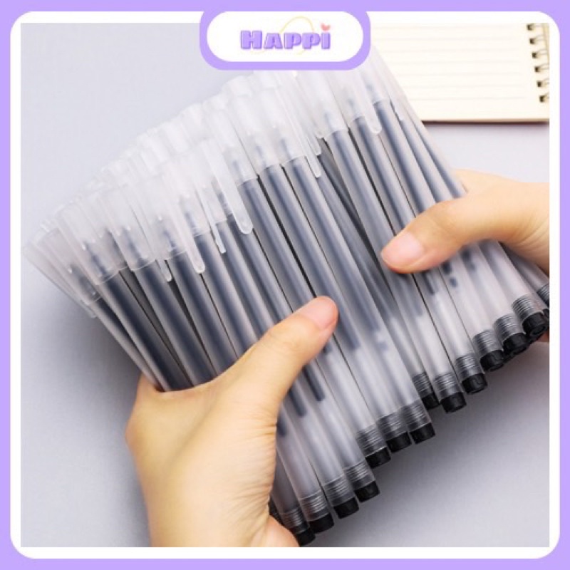 Set 20 bút gel HAPPI viết gel bút nước đen xanh đỏ mực khô nhanh ngòi 0,5mm bút gel đen mực trơn mượt viết cực thích