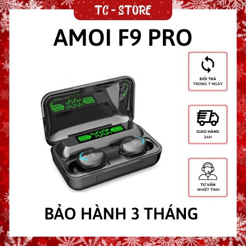 Tai nghe bluetooth Amoi F9 Pro bản quốc tế cao cấp, cảm biến vân tay, kiêm sạc dự phòng - TC Store