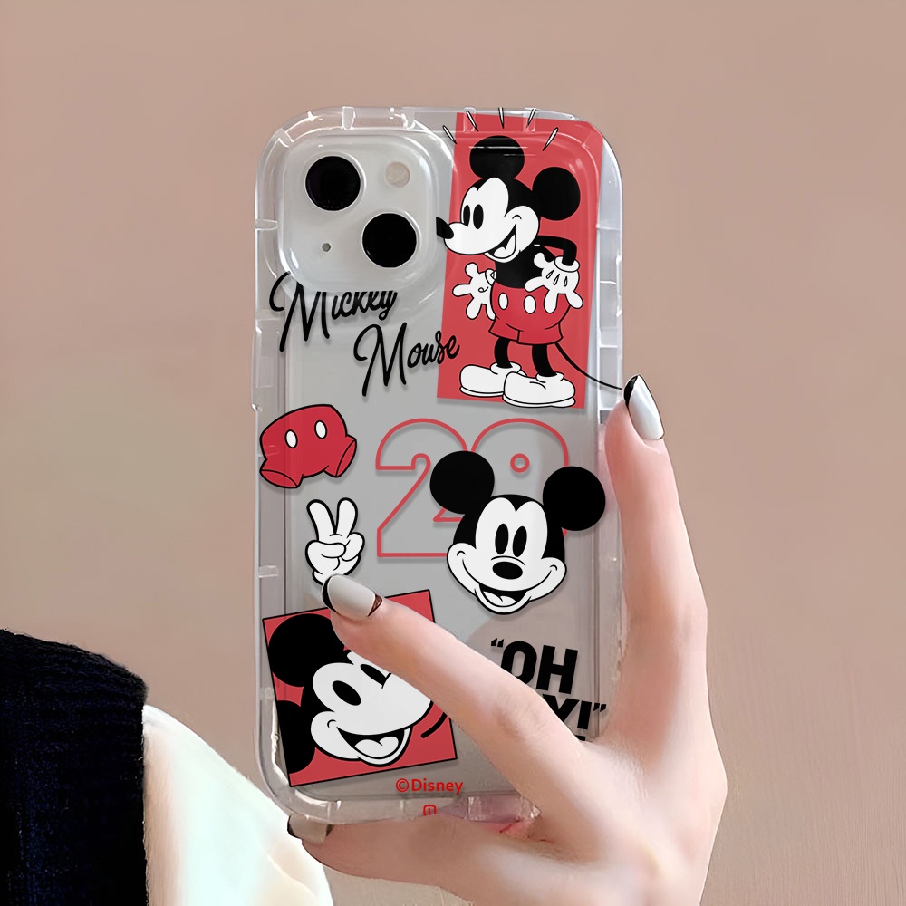 Ốp Điện Thoại Trong Suốt In Hình Mickey Minnie Cho iphone 14promax 11 13 12 7Plus X XS Max