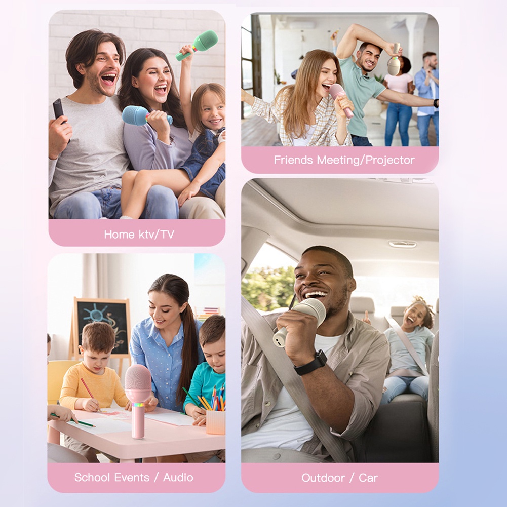 Aubess Micro Tích Hợp Âm Thanh Micro Karaoke Quốc Gia Không Dây Bluetooth Điện Thoại Di Động Tivi Gia Đình Hát Karaoke Trẻ Em