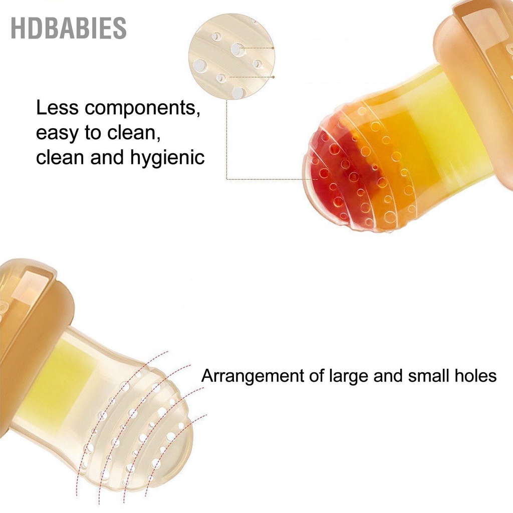 HDbabies 2PCS Cho bé ăn trái cây Núm vú giả Thức tươi Silicone An toàn Chống rò rỉ Dây buộc trẻ mọc răng