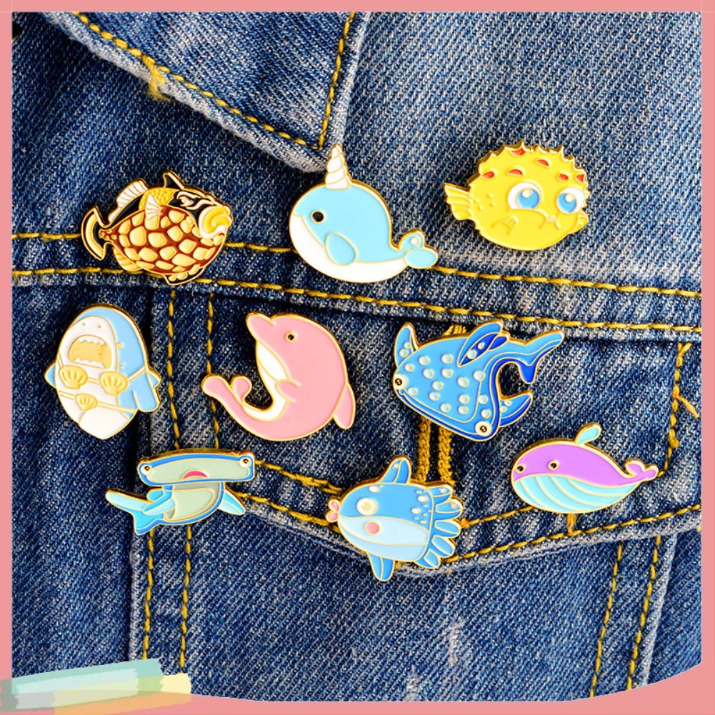 Trâm cài áo hình sinh vật đại dương hoạt hình dễ thương