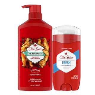 Combo Dầu Gội 650ml Hoang Dã Mạnh Mẽ & Sáp Khử Mùi 85g Fresh OLD SPICE Hương Nước Hoa Cho Nam