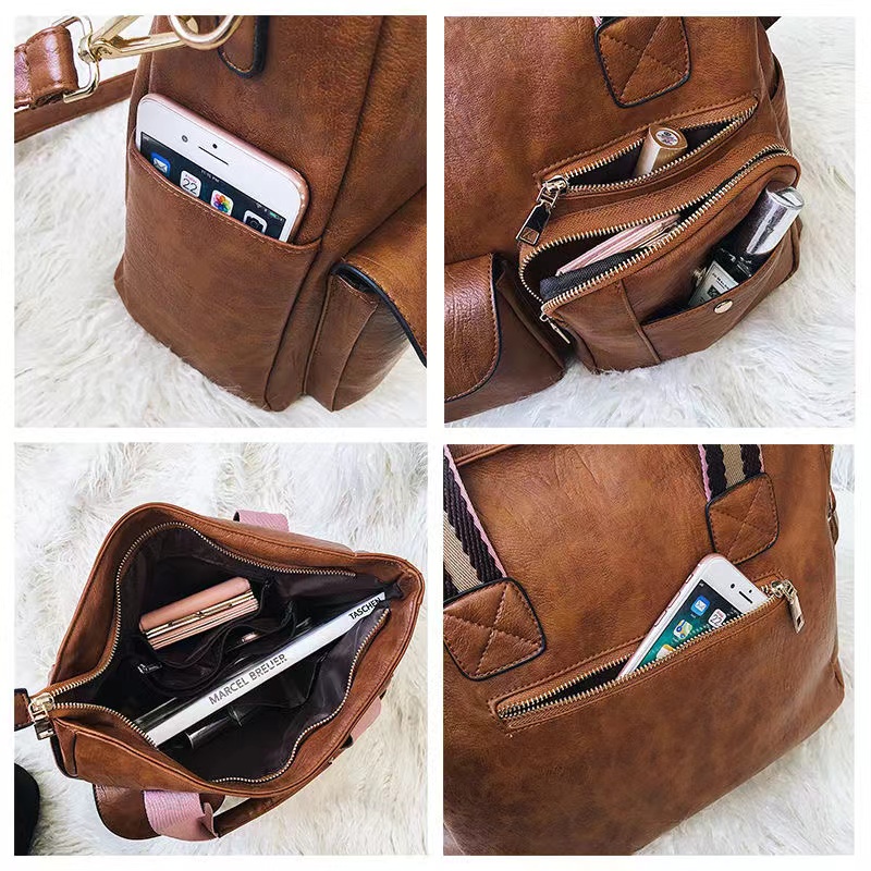 MISCHA Túi Xách Da PU Cỡ Lớn Màu Trơn Phong Cách Hàn Quốc Thời Trang Cho Nữ