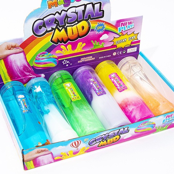 Slime lọ trụ cao 400ML nhũ đa dạng màu trong chất đẹp Đồ chơi slam chất nhầy ma thuật squishy