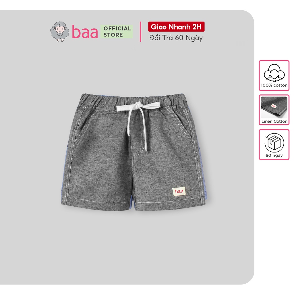 Quần short bé trai baa baby linen kiểu dáng basic từ 1-7 tuổi - bt-qu04n-06 - ảnh sản phẩm 3