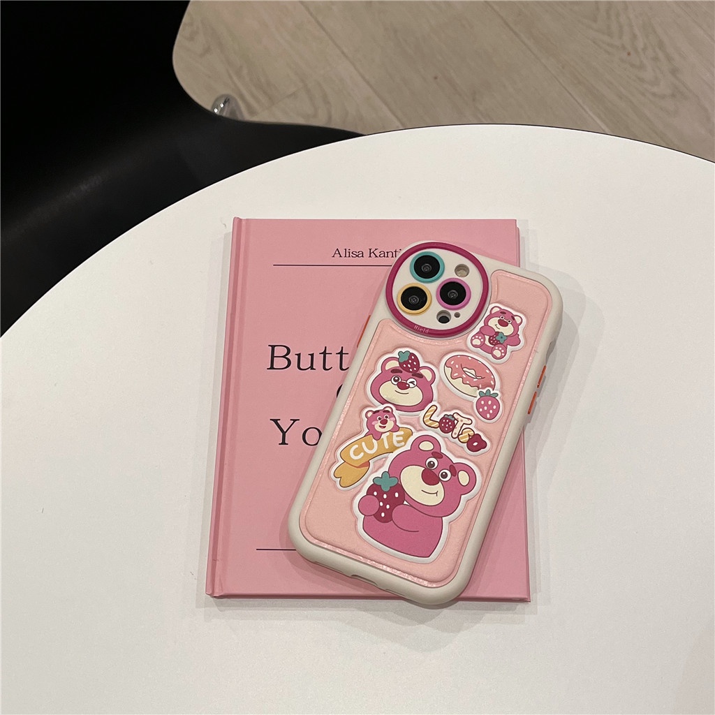 Ốp Điện Thoại Da Viền TPU Dẻo In Họa Tiết Hoạt Hình Dễ Thương Cho iphone 14 Pro Max 13 Pro Max 12 Pro Max