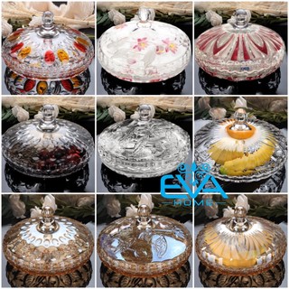 Khay đựng mứt tết thuỷ tinh pha lê chia ngăn đựng bánh kẹo và hạt bí cao cấp / hộp đựng mứt pha lê 3 ngăn đựng bánh kẹo