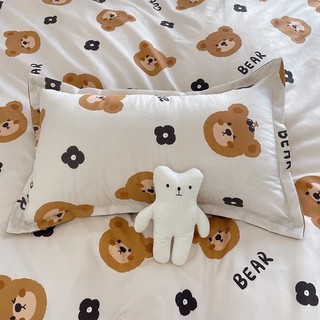 Set chăn ga 4 món cotton poly gấu nâu