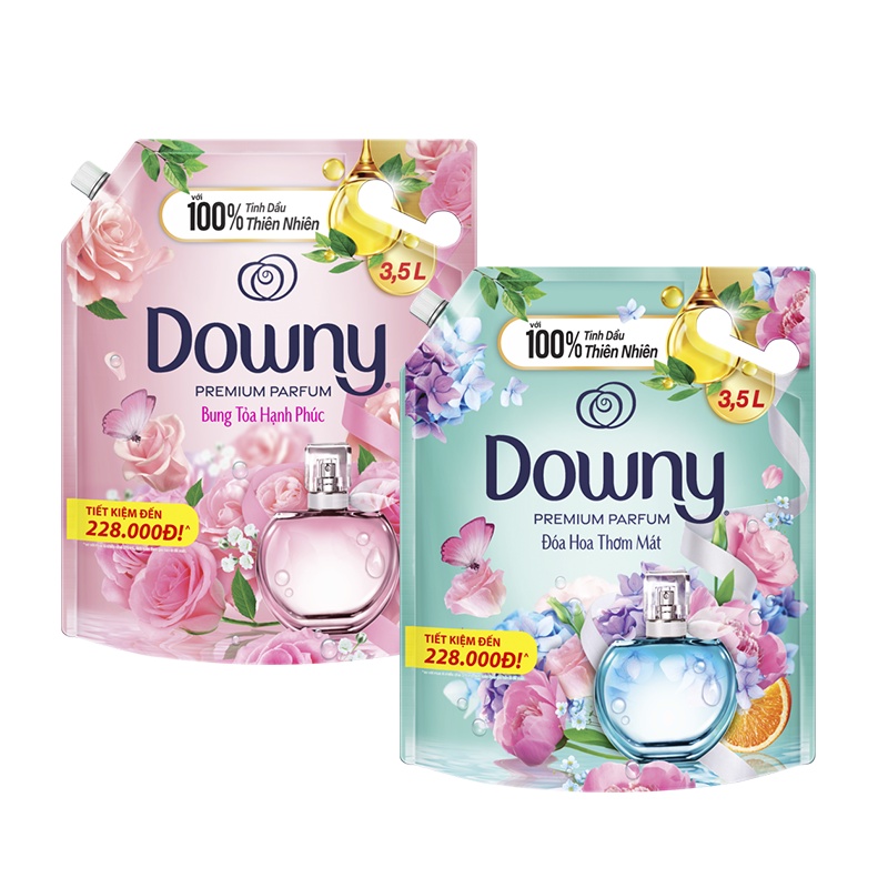 Combo Nước Xả Vải Downy Tinh Dầu Thiên Nhiên Cao Cấp Túi 3.5Lx2