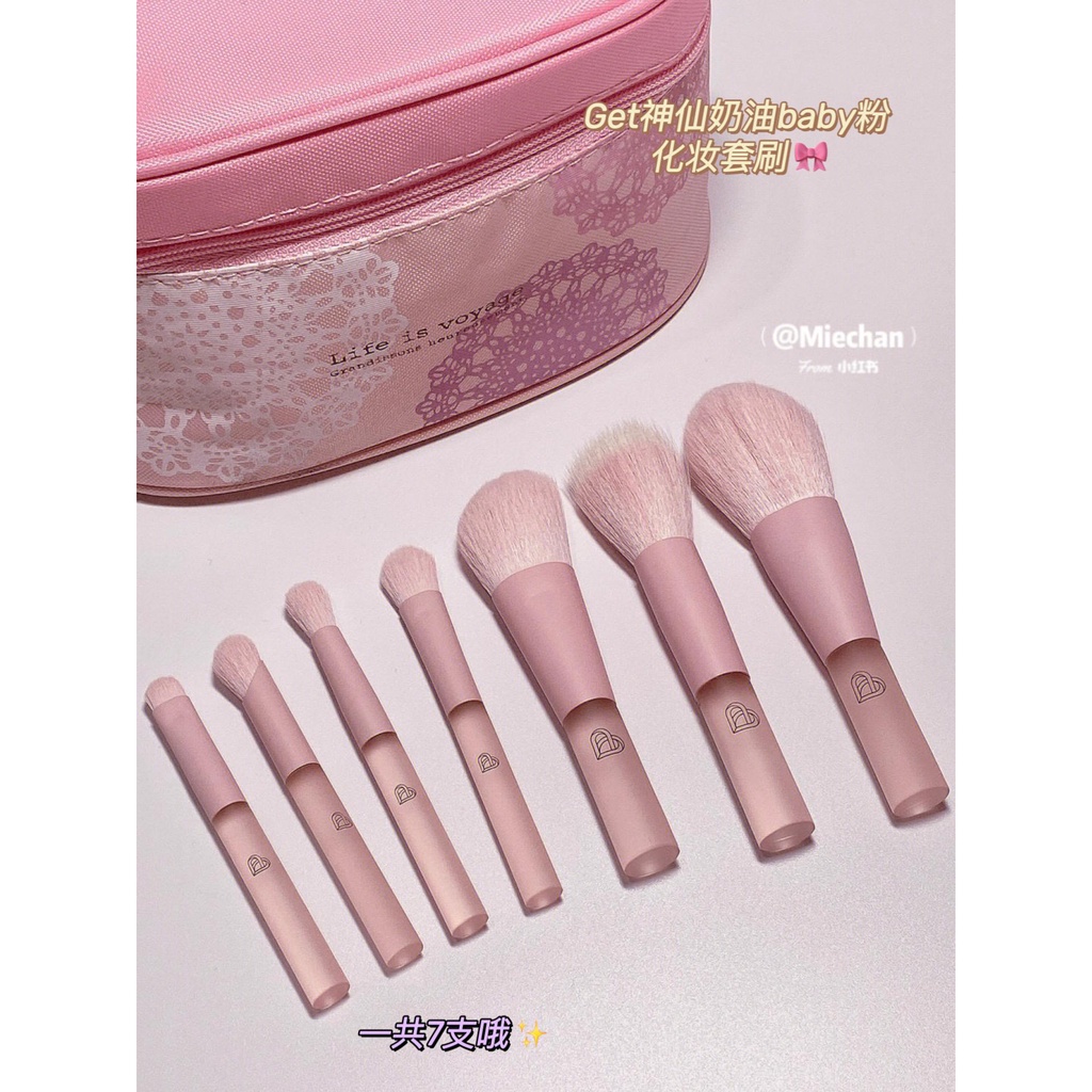 Bộ Cọ Trang Điểm mini Màu Sắc Tươi Sáng Bóng Bẩy
