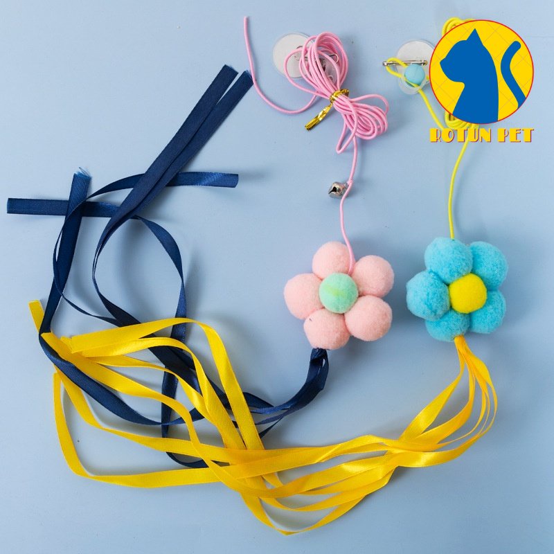 Đồ chơi cho mèo tự chơi dây treo dán trần nhà, đồ chơi mèo đuổi bắt