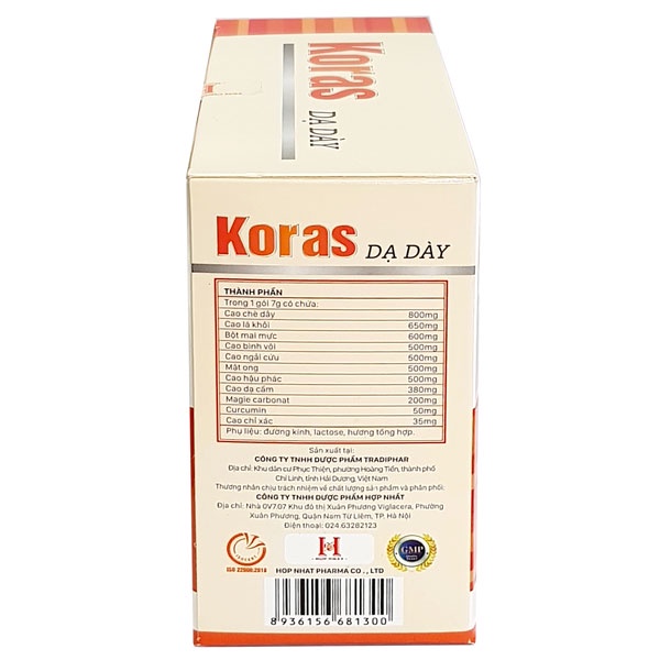 Koras Dạ Dày - Hỗ trợ giảm viêm loét dạ dày – tá tràng (20 gói)