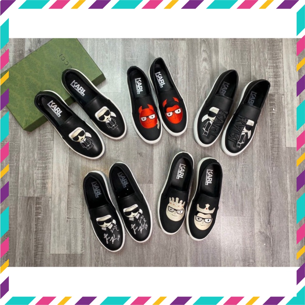 / giầy karl ông già đeo kính - giày slipon da nam /