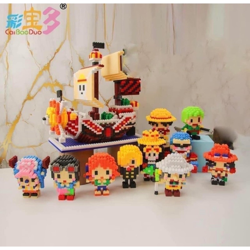 Lego mini luffy lắp ráp mô hình one piece đầy đủ nhóm 10 nhân vật chất liệu nhựa ABS an toàn, đồ chơi xếp hình MALABEO