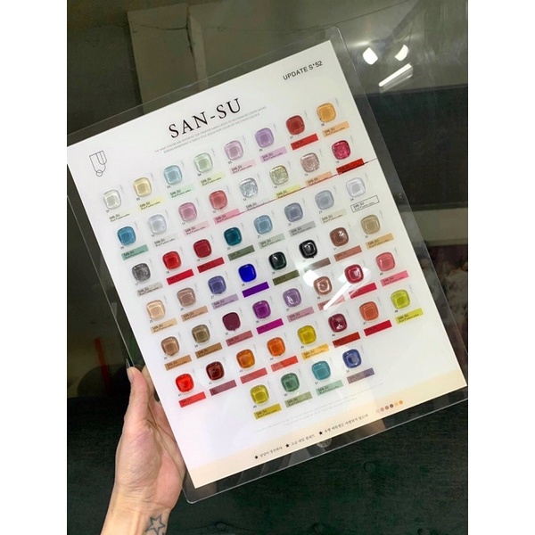Set sơn gel Sansu  52 màu Hàn Quốc tặng kèm 2 bảng màu và base top