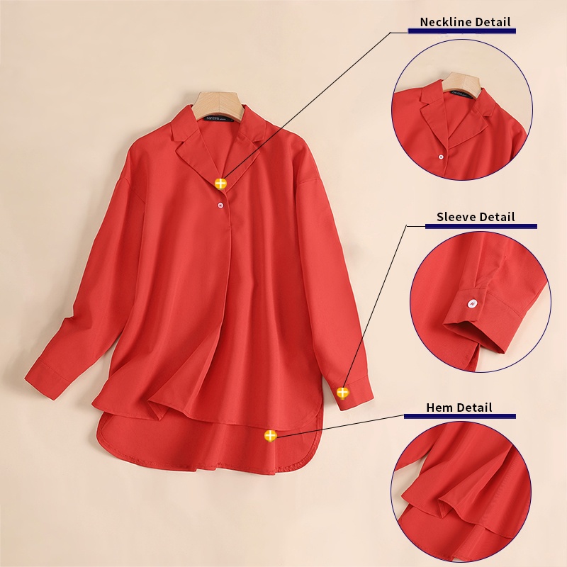 ZANZEA Áo Sơ Mi Tay Dài Thanh Lịch Thời Trang Phong Cách Hàn Quốc Cho Nữ