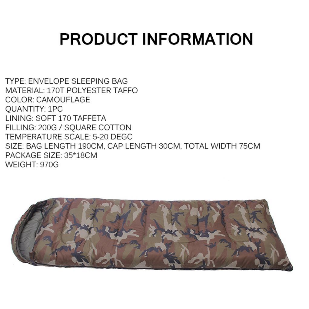 Túi Ngủ Dạng Phong Thư Siêu Nhẹ In Họa Tiết Rằn Ri Tiện Dụng Mang Theo Du Lịch Cắm Trại