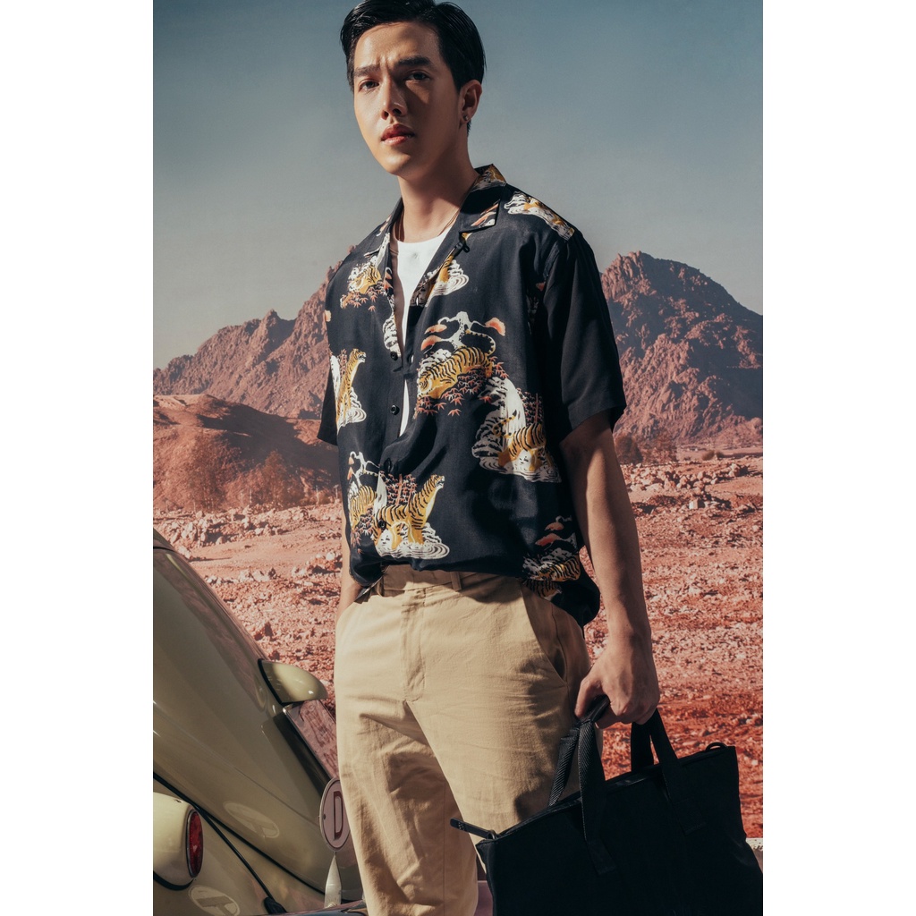 Áo sơ mi Amand Ink Wash Tiger Cuban Shirt
