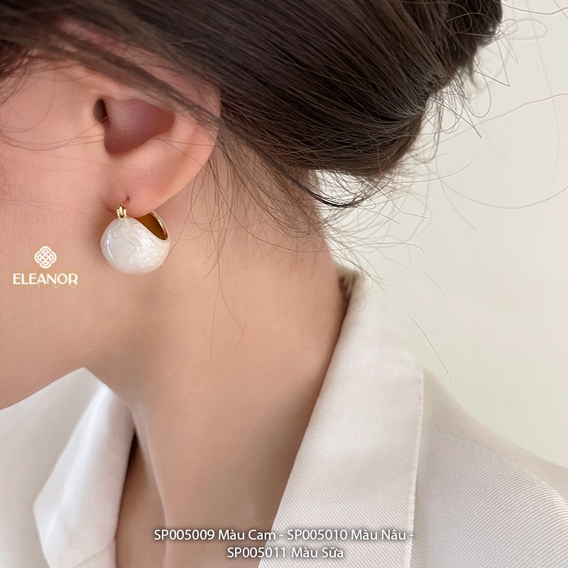 Bông tai nữ chuôi bạc 925 Eleanor Accessories dáng tròn hình cầu basic thanh lịch phụ kiện trang sức 5009